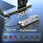 USB C Hub Ethernet, 10-in-1 USB Docking Station 10Gbps with 4K@60Hz HDMI, USB C and 2 USB A 3.2 Data, LAN, 2 USB A 2.0, PD 100W, SD/TF Ports, Powered USB Hub for Laptop, PC, iPhone 16/15, Mac