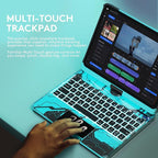 GUSGU Transparent Case with Wireless Keyboard for iPad 10.2-in (7th, 8th, and 9th Gen), 7 Colors Backlight, Trackpad, 360°Rotating Stand, Tech Style
