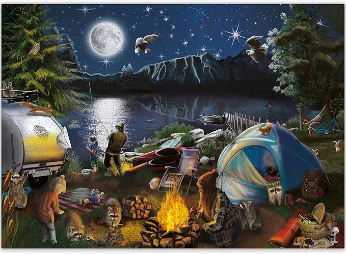 QUOKKA Jigsaw Puzzles 1000 Pieces for Adults - Campfire Activity for Kids Ages 8-12 and Up - Colourful Game Toy for Family