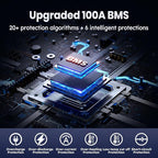 12V 100Ah LiFePO4 Battery with Low Temperature Cut off Protection Group31 Lithium Battery Built-in 100A BMS Max.1280Wh Energy for 12V Trolling Motor, Marine, RV, Boat, Yacht and Off-Grid