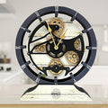 ImprovingLife The Gears Clock Desk Clock 10 inches with Real Moving Gears Convertible into Wall Clock (Desert Beige)