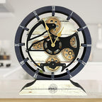 ImprovingLife The Gears Clock Desk Clock 10 inches with Real Moving Gears Convertible into Wall Clock (Desert Beige)