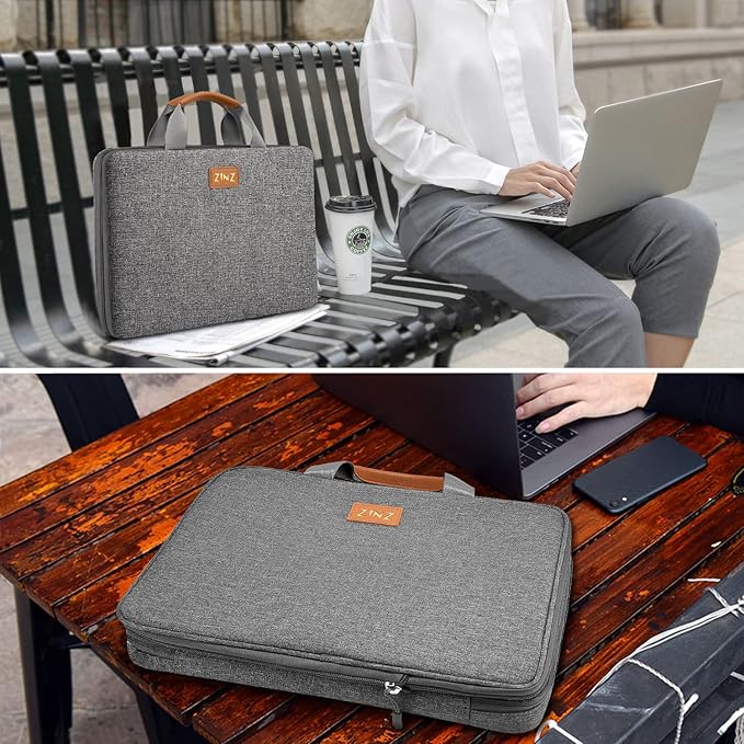 ZINZ Slim Expandable 13 13.3 13.6 14 Laptop Case Sleeve Compatible with MacBook Air/Pro 13-14 M1 M2 M3 2021-2023 Pro/Max,13.5 Surface Laptop 4/3,D01G01