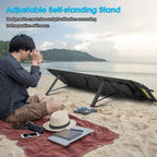 MARBERO 60W Portable Solar Panel 60 Watt Foldable Solar Panel for Solar Generators IP65 Waterproof 23% High Efficiency USB Port & DC Output(10 Changeable Adapters) for Outdoor Camping Travel Cloudy