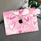 MEEgoodo Case for MacBook Pro 13 inch Case 2022 2021 2020 New A2338 M2/M1 A2251 A2289, Laptop Hard Shell with Keyboard & Camera Cover Compatible with 13 inch MacBook Pro, Fashion Heart Pattern