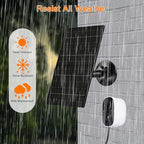 FUTUREZEN 6W Solar Panel for Security Camera Outdoor, 5V USB/USB-C Solar Charger Compatible with Rechargeable Battery Cameras, IP66 Waterproof, 360° Adjustable Mount, 9.8ft Cable (1 Pack, Black)