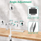 WALI Triple Monitor Stand, Fully Adjustable Three Monitor Desk Mount Fits 3 Screens up to 27 inch, 22 lbs. Weight Capacity per Arm (M003-W), White