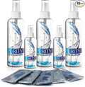 Purity Eyeglass Cleaner Mega Pack - Multi-Size Lens Cleaner Kit - 2x2oz, 3x8oz Bottles + 5 Black Premium Microfiber Cloths - Safe for All Lenses, Eyeglasses, and Screens - Streak-Free Formula
