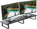 VIVO 39 inch Extra Long Monitor Stand, Wood & Steel Desktop Riser, Dual Screen, TV, Keyboard, Laptop, Ergonomic Desk and Tabletop Organizer, Black, STAND-V000DL