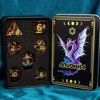 ARUOHHA Liquid Core DND Dice Set, 7pcs Resin Sharp Edged Dice RPG Red Blue Polyhedral D and D Dice with Gift Box, Role Playing Dice Set D20 D12 D10 D8 D6 D4