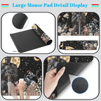 Cute Vintage Floral Mouse Pad Warrior Gaming Desk Mat Retro Flowers Mousepad XXL Large Extended Boho Aesthetic Desk Pad, Laptop Computer Keyboard Mouse Mat, Desktop Pad Mat for Women 31.5x15.7 in