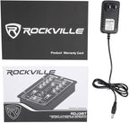Rockville RDJ3BT 2 Channel DJ Mixer with USB, Bluetooth, Talkover, 4 Line Inputs