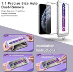 2 Pack Screen Protector for iPhone 11 Pro Max/iPhon XS Max, 9H Tempered Glass, Full Coverage, Anti-Fingerprint, Auto Dust-Elimination, No Bubble, Easy Installation