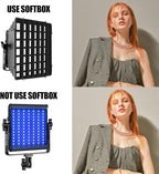 GVM Upgrade 800D RGB Video Light Kits with 2 Softboxes, Studio Lights with Bluetooth Control, 2 Packs Photography Lighting with 18 Lighting Scenes, led Panel Lights for Video Recording