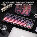 Redragon K728 PRO 80% Wireless Gasket Gaming Keyboard, 3-Mode 87 Keys TKL Mechanical Keyboard w/South-Facing LED & Hot-Swap Socket, 5-Layer Noise Dampening, Custom Linear Switch, PBT Gradient Keycaps