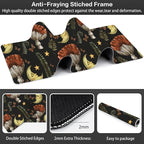 Vintage Magic Forest Desk Mat,Large Moon Amanita Mushroom and Forest Botanical Gaming Keyboard Mouse Pad,Non-Slip Rubber Base Desk Pad Thick Stitched Edges Waterproof Mousepad Mouse Mat 31.5"x11.8"