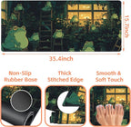 Mouse Pad Large Cute Frogs Non-Slip Game Desk Mat with Stitched Edge Laptop Keyboard Desk Pad for Work Home Gaming (35.4 x 15.7 Inches)