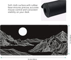 Black and White Mountain Large Mouse Pad,Gaming Keyboard Desk Pad,Extended Mouse Mat Non-Slip Rubber Base with Stitched Edges for Office Game Home XXL 35.4"x15.7"