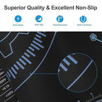 KooMall 24x16 Inch Anti Static Rubber Mat Kit for ESD Sensitive Electronic Device Repair, Soldering, PC Building, Assembly, Table Work, With Grounding Plug Cord, Antistatic Wrist Strap, Heat Resistant