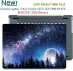 Tuiklol Case for 15 Inch Microsoft Surface Laptop 5/4/3 2022-2020, Model 1979/1953/1872/1873 Hard Shell Cover, Keyboard Cover+Screen Protector+Dust Plugs,Moonlight