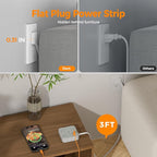 Short Extension Cord with Multiple Outlets 3 FT, TESSAN Small Flat Plug Power Strip with 3 USB (1 USB C) and Multi Outlets, Surge Protector Charging Station for Office, School, Dorm Room Essentials