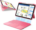 ESR iPad 11th (A16) 2025/10th Gen Flex Keyboard Case, Ultra-Light Magnetic Detachable Keyboard for iPad 10.9" with Writing/Viewing Modes, Larger Precision Trackpad, Pink