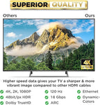 PowerBear 4K HDMI Cable 30 ft | High Speed Hdmi Cables, Braided Nylon & Gold Connectors, 4K @ 60Hz, Ultra HD, 2K, 1080P, ARC & CL3 Rated | for Laptop, Monitor, PS5, PS4, Xbox One, Fire TV, & More