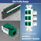Everest 45° Angled RJ45 Cat6A Keystone Jacks 50-Pack in Green - Slim Profile Female RJ45 Connectors - Cat 6A Keystone Jack - Compatible with 45° Angled Speed Termination Tool - 45Term (B0BL3GS7ZY)