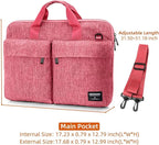 KINGSLONG Slim 17.3 inch Laptop Sleeve Bag Carrying Case with Shoulder Strap, Notebook Ultrabooks Computer Handbag Cover for Men Women Fit for Acer Asus HP Pink