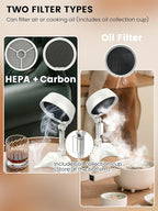 Vegapunk Rechargeable Smoke Away Purifier Fan for Indoors - Portable Odor Exhaust Eliminator Remover Eater Filter - The High Fan for Desktop - White