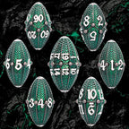 ARUOHHA DND Metal Dice Black Green Dragon Egg Dice with Metal Box, Role Playing Game RPG Polyhedral D and D Dice Set D20 D12 D10 D8 D6 D4
