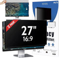 [2-Pack] 27 Inch Privacy Screen for Computer Monitor 16:9 Aspect Ratio, Eye Protection Anti Blue Light Glare Shield, 27inch Removable Black Blackout Anti Spy Desktop Security Private Filter