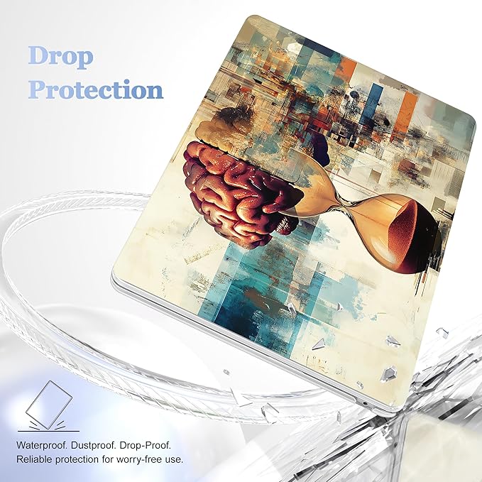 Case for MacBook Air 15 Inch 2025 2024 2023 Release M4 A3241 M3 A3114 M2 A2941, Hard Shell with Screen Protector & Keyboard Cover, Compatible with Touch ID, Brain & Hourglass