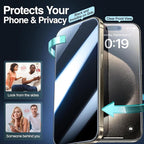 SMARTDEVIL 2PACK Privacy Screen Protector for iPhone 15 Pro Max Shatterproof Tempered Glass [True 28°Anti Spy] [9H Hardness] [Auto Dust-Elimination Install], [Bubble Free]