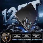 CACOE for iPhone 15 Pro/15 Pro Max Camera Lens Protector - Metal Frame Tempered Glass Cover, [Anti-Scratch] [Drop-Proof][Strong-Adhesion] Camera Screen Cover(Black)