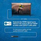 OREI 1080P 1x8 HDMI over Ethernet Extender Splitter CAT6/7 Over Cable Full HD with IR Remote EDID Management - Up to 400 Ft - Low Latency - Full Support, 1x8 upto 395 FT (HD-EX108)