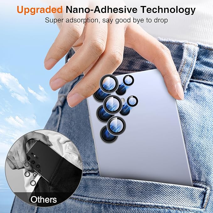 YWXTW [2025 Original Like for Samsung Galaxy S25 Ultra Camera Lens Protector, [Ultra-Thin & 6X Stronger] S25 Ultra Camera Lens Cover, 9H Tempered Glass Upgraded Metal Edging(Titanium Blue)