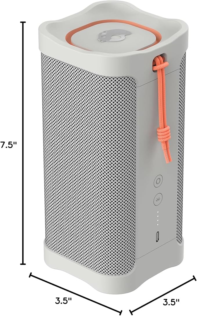 Skullcandy Terrain XL Wireless Bluetooth Speaker - IPX7 Waterproof Portable Speaker, 18 Hour Battery, Nylon Wrist Wrap, True Wireless Stereo (Bone)