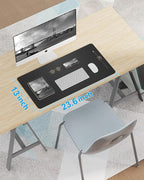 Non-Slip Desk Pad,Mouse Pad,Waterproof PU Leather Desk Protector,Ultra Thin Large Desk Blotter,Waterproof Keyboard mat for Office/Home/Decor(Black 23.6" x 13")