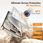 UNBREAKcable Shatterproof Tempered Glass Screen Protector for iPhone 15 Pro [3-Pack] [Easy Installation Frame] [9H Hardness] [99.99% HD Clear][Bubble Free] for Apple 6.1”