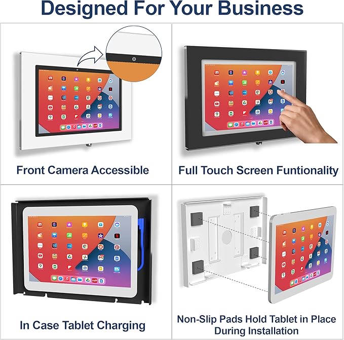TABcare Locking Security Metal Case for Apple iPad Air 1/2 9.7" for Kiosk, POS, Store, Show Display (White, iPad Air 1/2 9.7)
