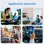 2025 Upgraded Airplane Bluetooth 5.4 Adapter with aptX Adaptive, ElecMoga Airplane Travel Essentials Supports 2 AirPods or Headphones, 2-in-1 AUX Wireless Transmitter Receiver for Gym, TV, Car, Audio