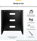 StarTech.com 12U Wall Mount Patch Panel Bracket - 13.75 in. (34.93 cm) Max. Mounting Depth - 19" Patch Panel Rack for Shallow Network Equipment- 125lbs Capacity, TAA (WALLMNT12)