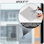 5" x 7" Black/Grey Screen Repair Kit, 6 PCS Window Screen Patch Repair Tape for Mesh Window Door, Strong Adhesive Fiberglass Mesh Pacth Tape