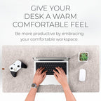 Nordik Large Felt Desk Mat – Stone Oat Beige – 35 x 17 inch – Computer Desk Mat – Keyboard and Mouse Pad – Large Desktop Felt Pad