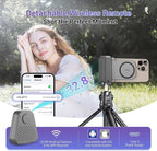 KIWIFOTOS for Magsafe Phone Camera Grip Magnetic Phone Tripod Handle with Bluetooth Remote & Tripod Mount Adapter for iPhone 16 Pro Max Samsung Smartphone Vlog Video Shooting (Gray)