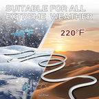 LUCKY TL Indoor Outdoor Extension Cord, 16/3 Gauge White Long Extension Cord 50ft, Waterproof Flexible Case, Made of Pure Copper, 13A 1625W 16AWG SJTW, 3 Prong Heavy Duty Wire, ETL