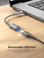 JSAUX USB C to USB 3.0 Adapter [2 Pack], USB C Male to USB Female OTG Cable Adapter Compatible with MacBook Pro/Air, iPhone 16 Pro Max/16 Plus/16e/15, Samsung Galaxy S25/S24/S23