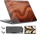 TWOLSKOO Compatible with M4 MacBook Air 15 inch Case 2025-2023 Released Model M4 A3241 M3 A3114 M2 A2941, Plastic Hard Shell & Screen Protector & Keyboard Cover & Type C Adapter, Wood Grain