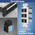 Everest 90° Angled RJ45 Cat5e Keystone Jacks 50-Pack in Black - Slim Profile Female RJ45 Connectors - Cat 5e Keystone Jack - Compatible with 90° Angled Speed Termination Tool - easyJACK (B094WB91H3)